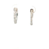 14k White Gold .65ct G VS2 Round Diamond Inside/Out Hoop Earrings  3/4"